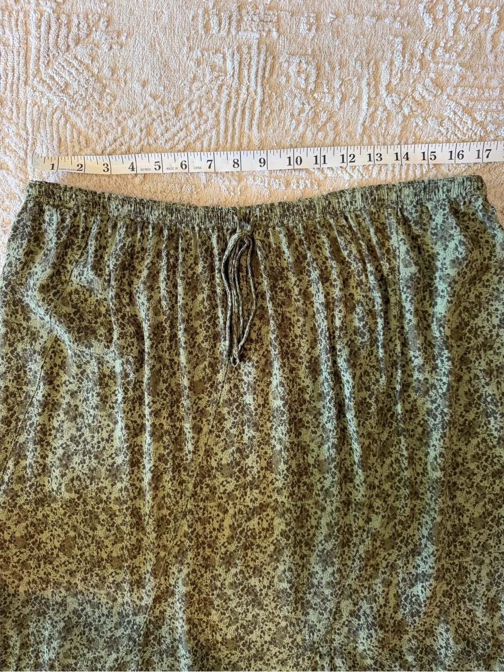 Treasure & Bond Olive Green Floral Maxi Skirt Casual Feminine Size XL - Picture 4 of 6